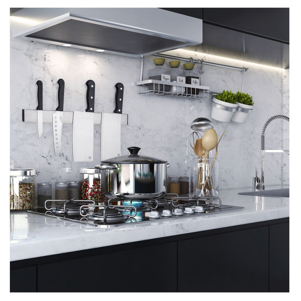 Magnetic Knife Rack Stainless Steel Utensil Holder by HitMyNeed