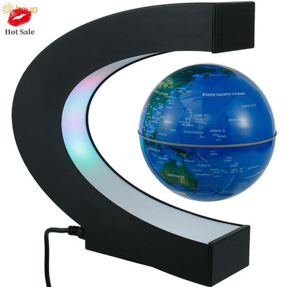 Magnetic Levitating Globe LED C-Shape Desk Lamp blue-globe-light-100018786 eu-plug by HitMyNeed