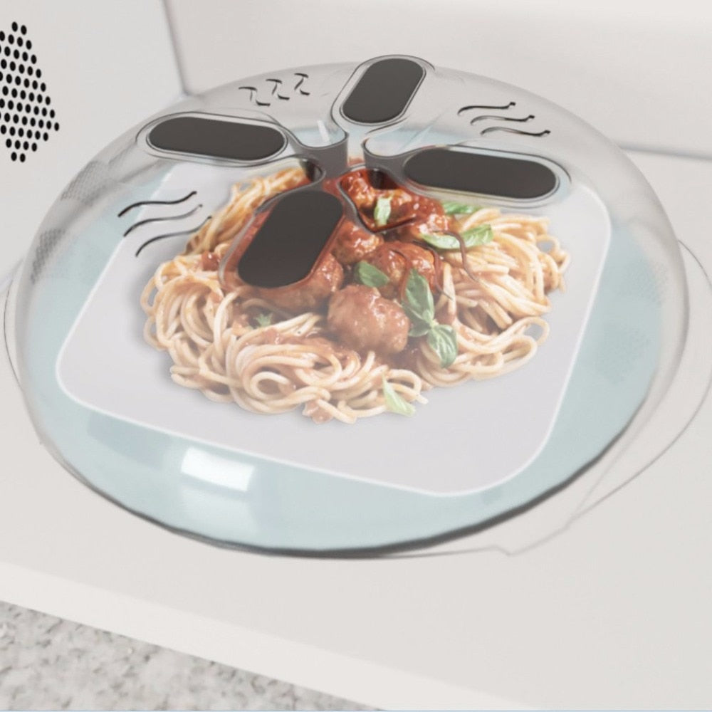 Magnetic Microwave Plate Cover with Steam Vents by HitMyNeed