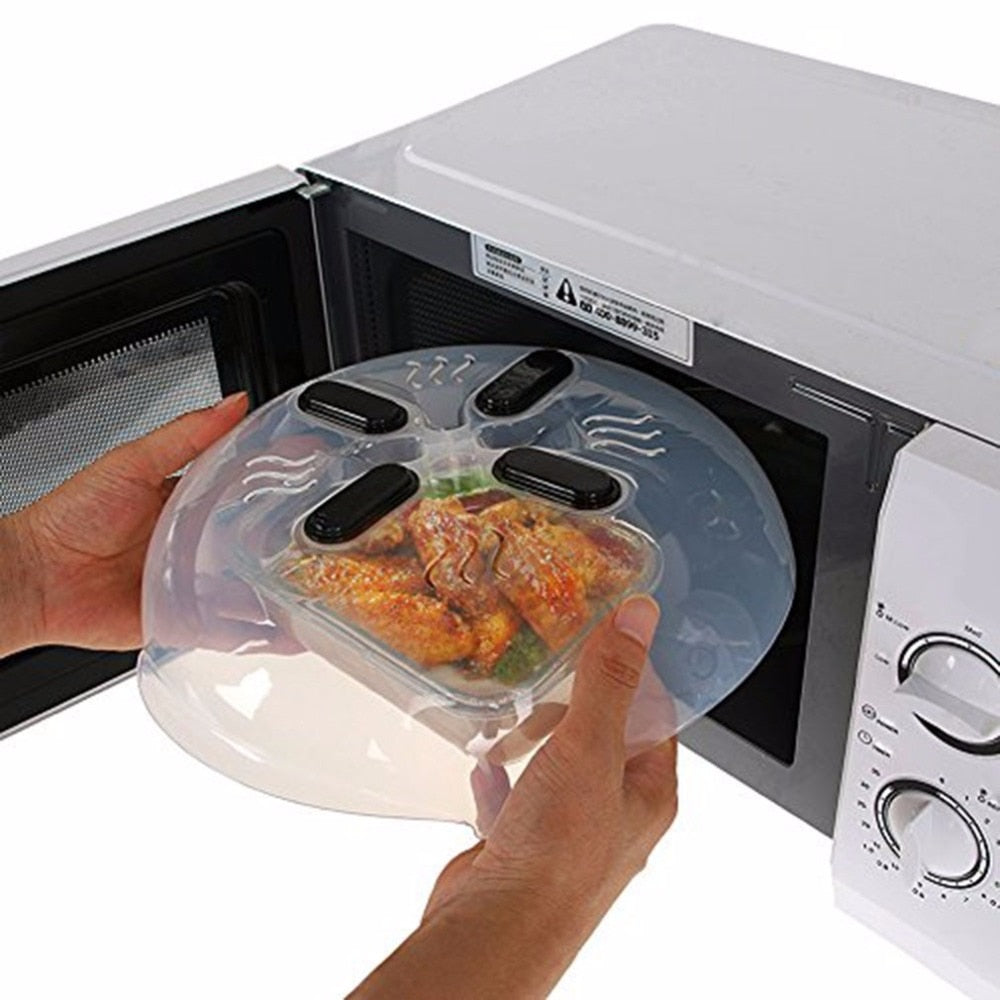 Magnetic Microwave Plate Cover with Steam Vents by HitMyNeed