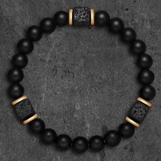 Magnetic Natural Stone Couple Bracelets black-golden by HitMyNeed