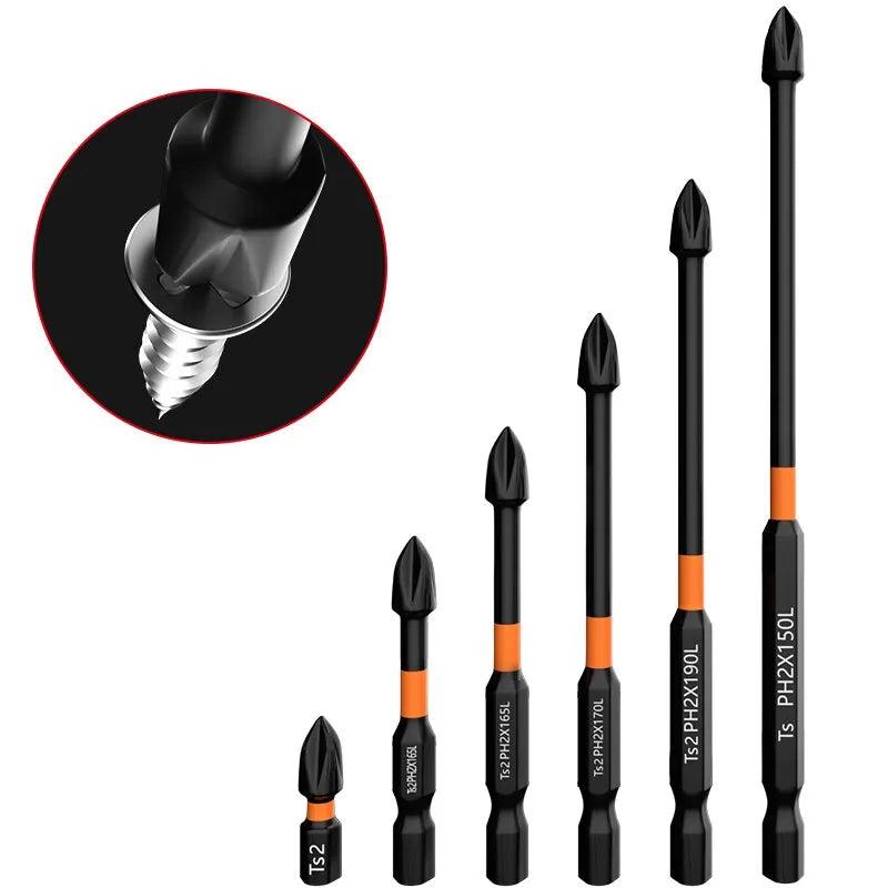 Magnetic Phillips Screwdriver Bits S2 Steel, 6‑Piece Set by HitMyNeed