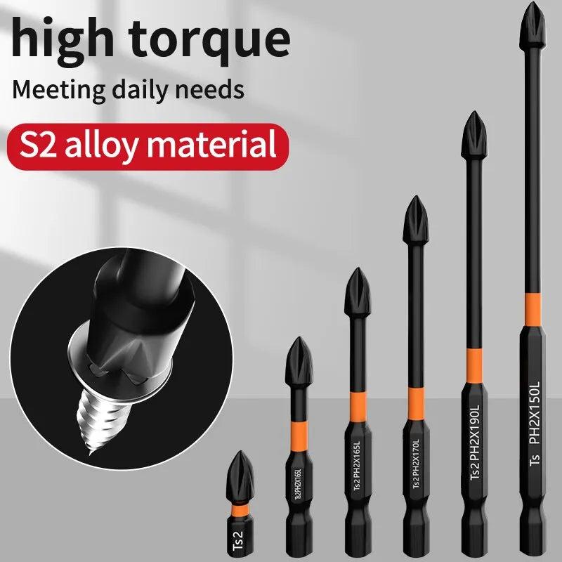 Magnetic Phillips Screwdriver Bits S2 Steel, 6‑Piece Set by HitMyNeed