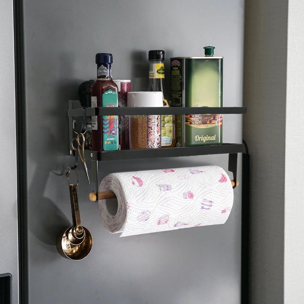 Magnetic Spice Rack with Towel Holder & Hooks by HitMyNeed