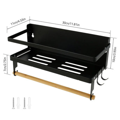 Magnetic Spice Rack with Towel Holder & Hooks by HitMyNeed