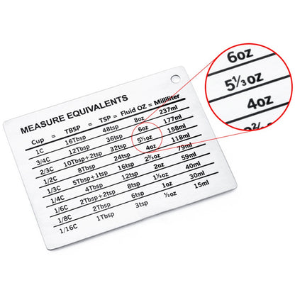 Magnetic Stainless Steel Baking Conversion Chart by HitMyNeed