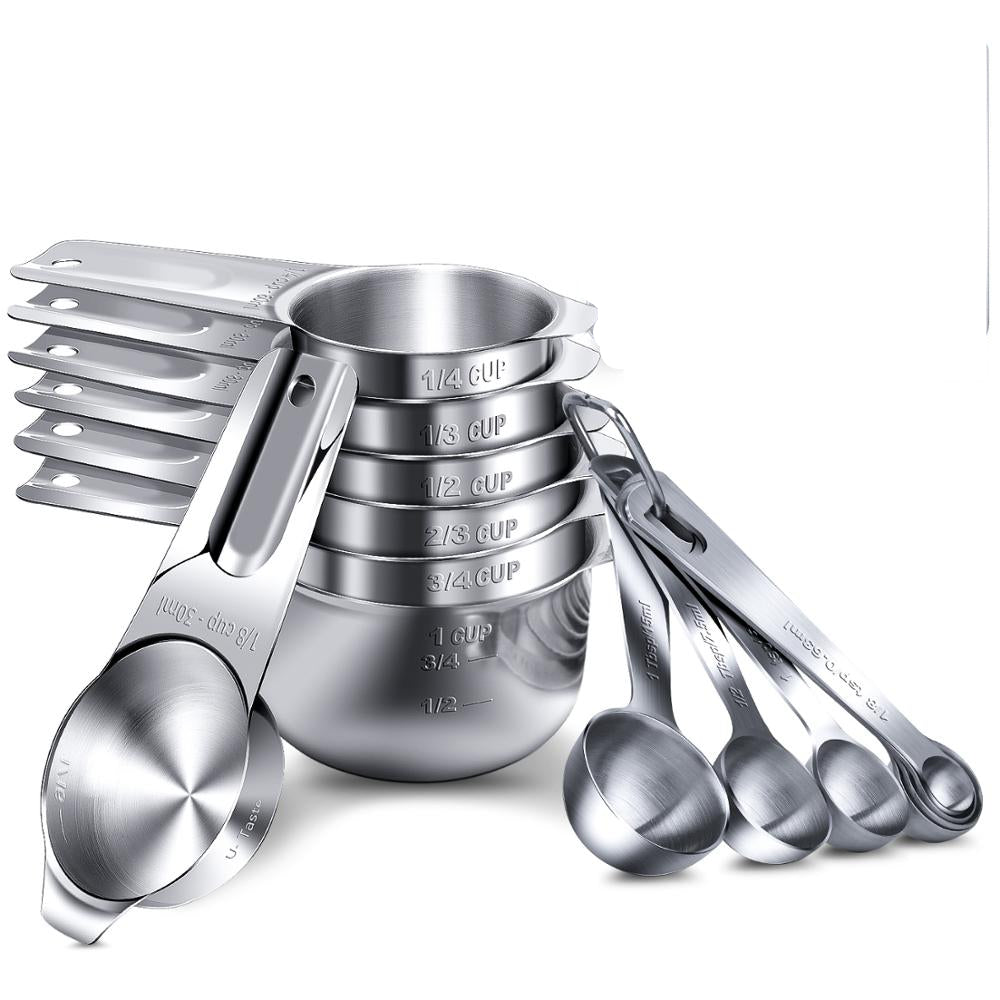Magnetic Stainless Steel Measuring Spoons & Cups, 14pc by HitMyNeed
