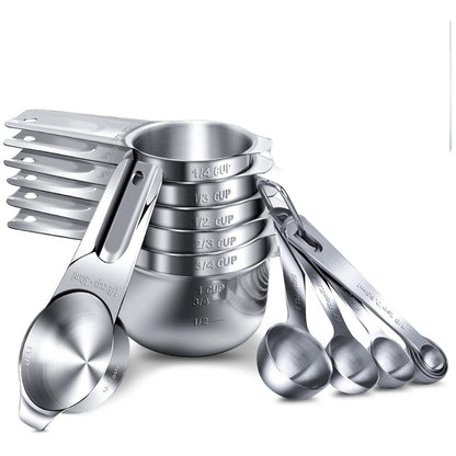 Magnetic Stainless Steel Measuring Spoons & Cups, 14pc by HitMyNeed