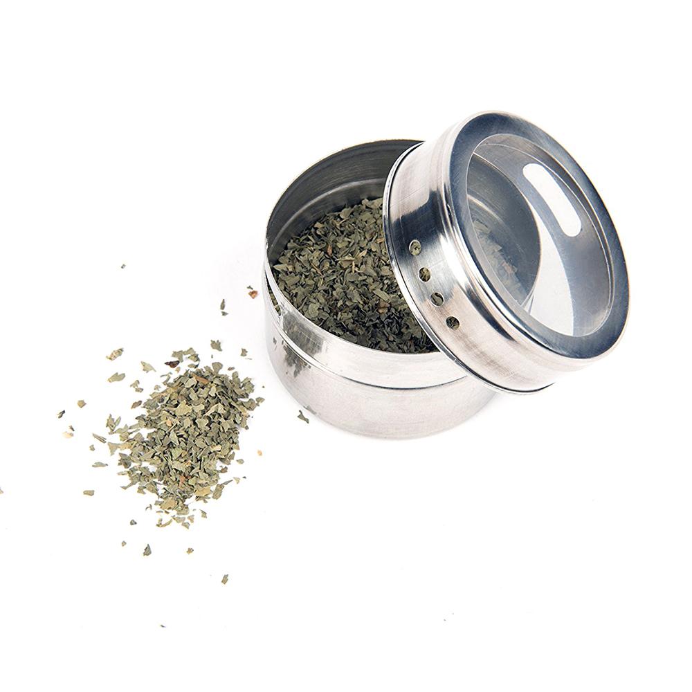 Magnetic Stainless Steel Spice Tins Set of 6 by HitMyNeed