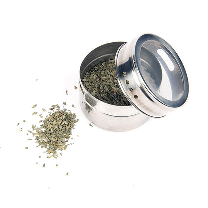 Magnetic Stainless Steel Spice Tins Set of 6 by HitMyNeed