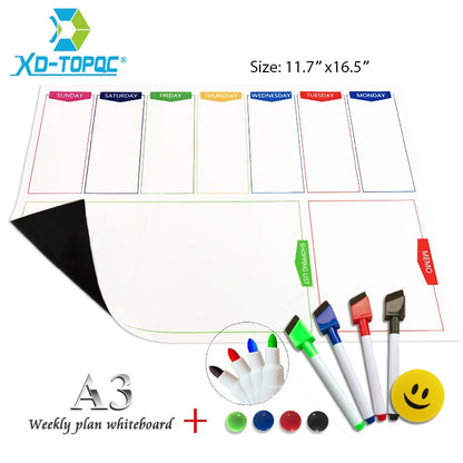 Magnetic Weekly Planner Message Board for Fridge by HitMyNeed