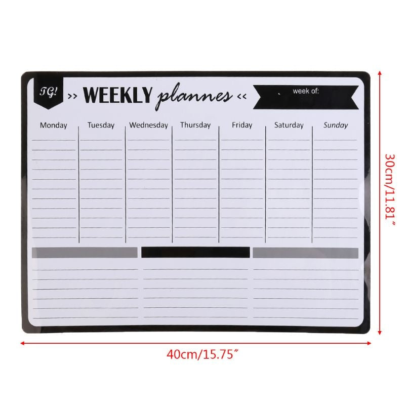 Magnetic Weekly Wall Planner Whiteboard 30 x 40cm by HitMyNeed