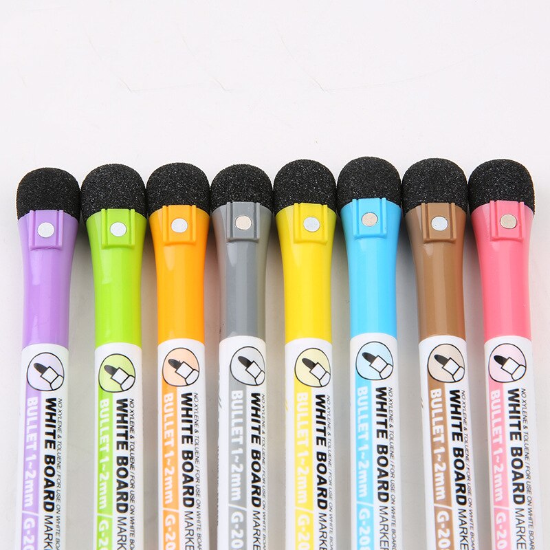 Magnetic Whiteboard Markers Set with Erasers (8 pcs) by HitMyNeed