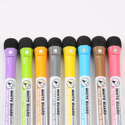 Magnetic Whiteboard Markers Set with Erasers (8 pcs) by HitMyNeed