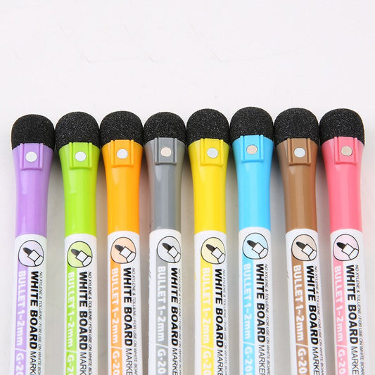 Magnetic Whiteboard Markers Set with Erasers (8 pcs) by HitMyNeed