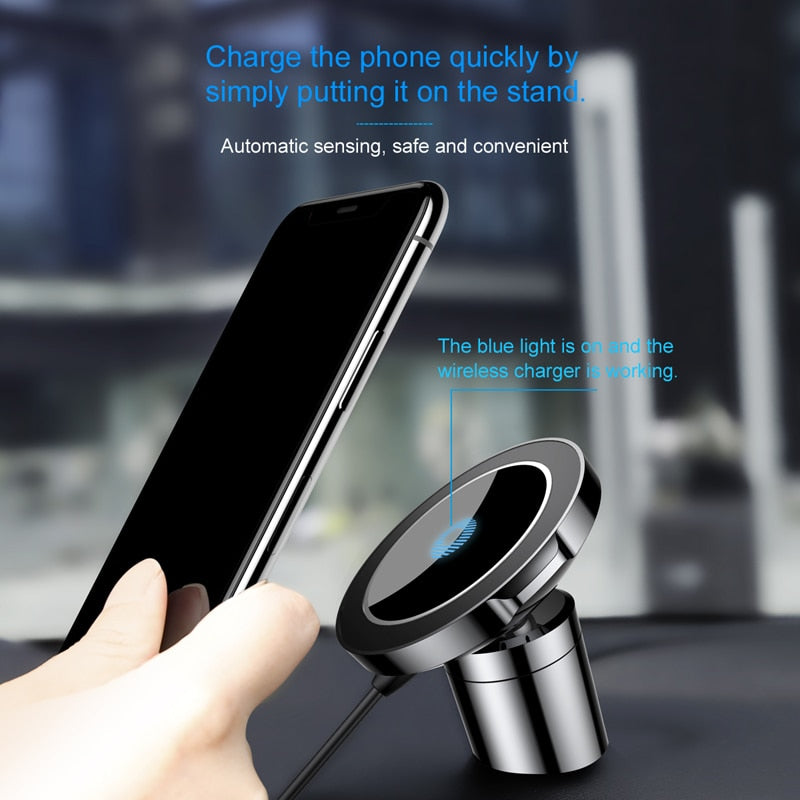 Magnetic Wireless Car Charger with Phone Mount by HitMyNeed