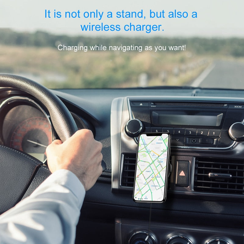 Magnetic Wireless Car Charger with Phone Mount by HitMyNeed