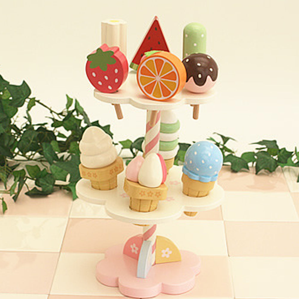 Magnetic Wooden Ice Cream Toy Set with Stand by HitMyNeed