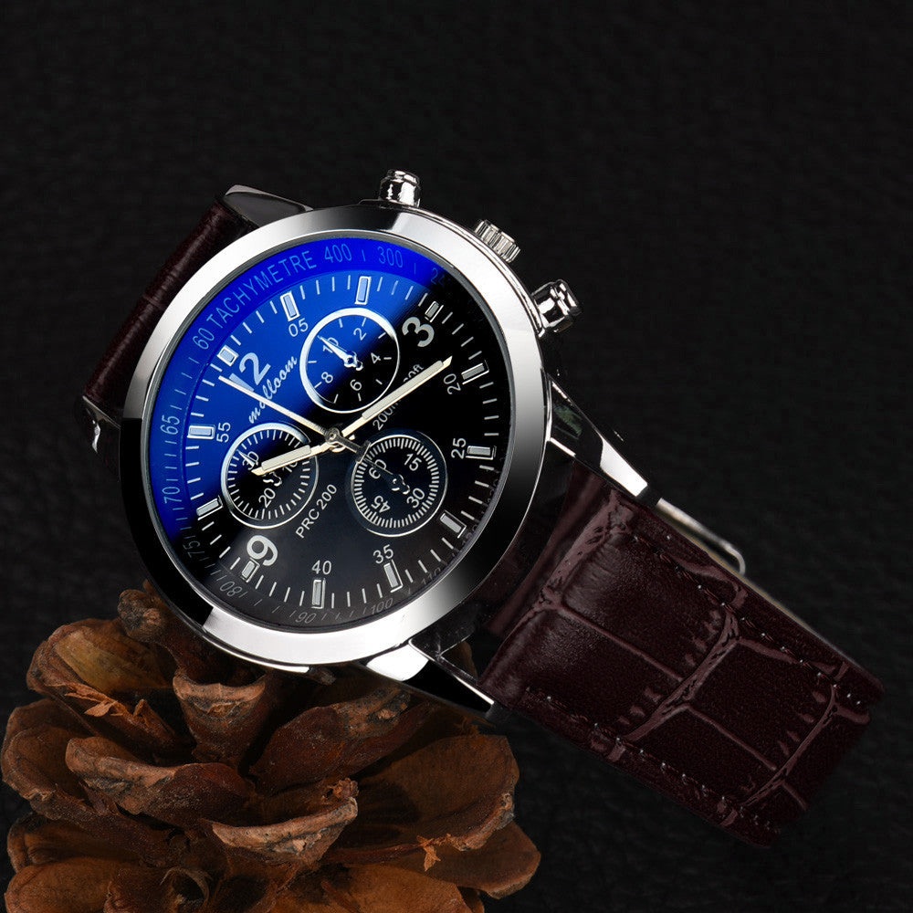 Malloom Men's Quartz Analog Watch with Blue Glass by HitMyNeed