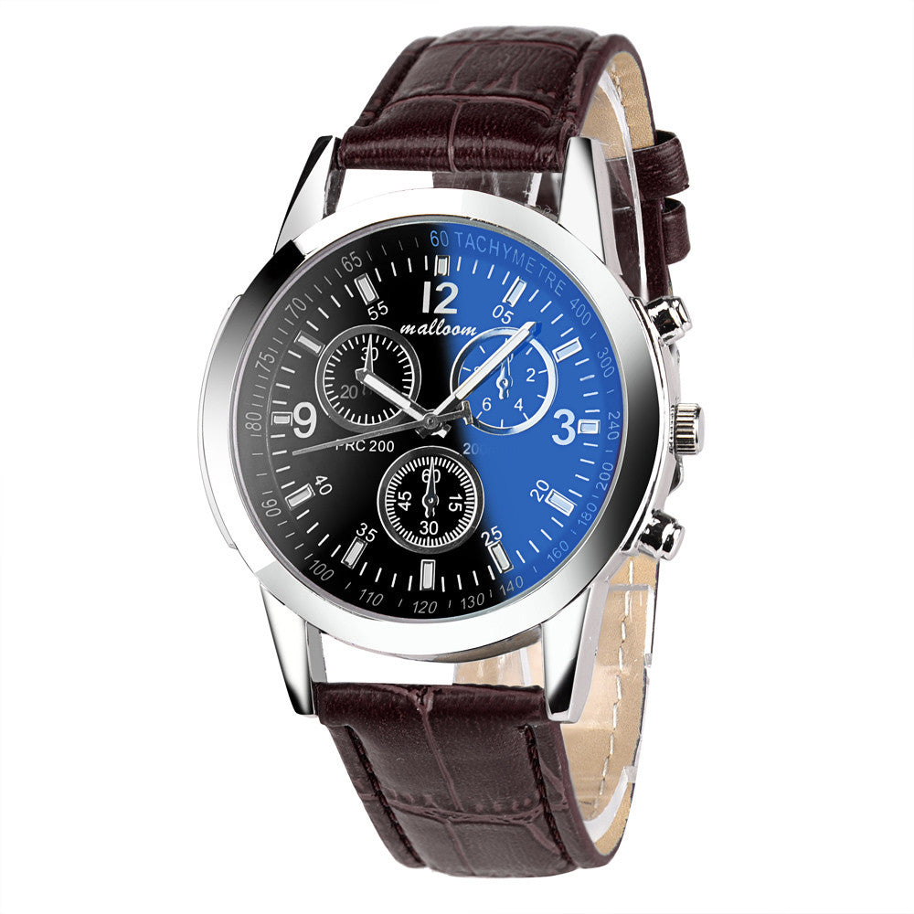 Malloom Men's Quartz Analog Watch with Blue Glass by HitMyNeed
