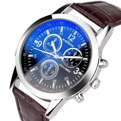 Malloom Men's Quartz Analog Watch with Blue Glass by HitMyNeed