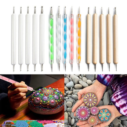 Mandala Dotting Tools Set 15pcs for Precise Art by HitMyNeed