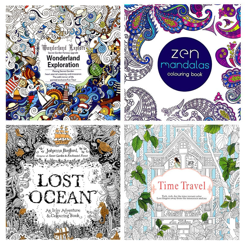 Mandala Graffiti Art Coloring Book Set (4 Pack) by HitMyNeed