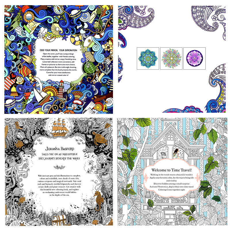 Mandala Graffiti Art Coloring Book Set (4 Pack) by HitMyNeed