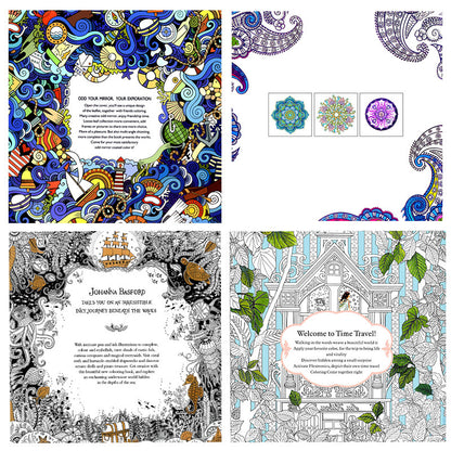 Mandala Graffiti Art Coloring Book Set (4 Pack) by HitMyNeed