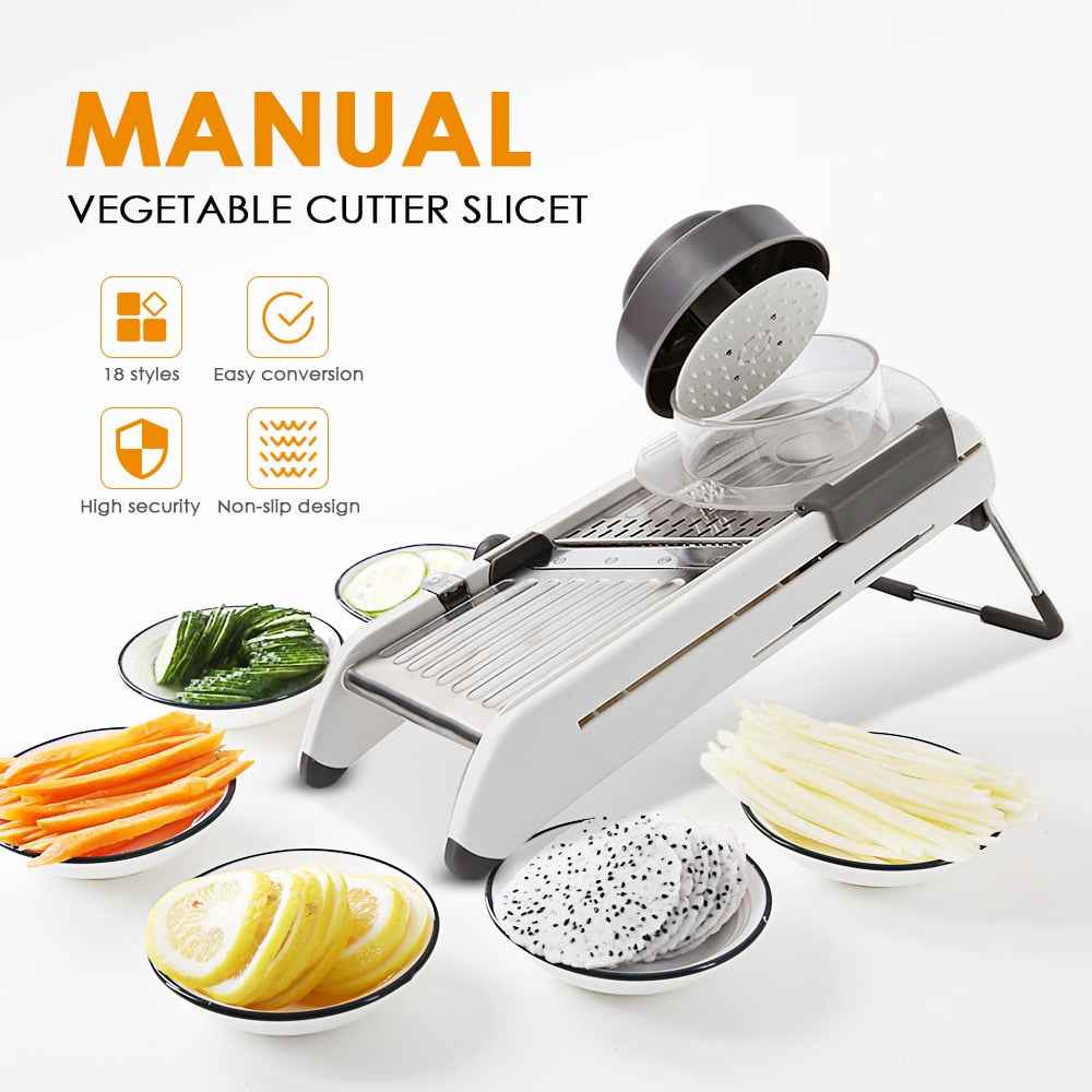 Mandolin Manual Vegetable Slicer with 6 Blades by HitMyNeed