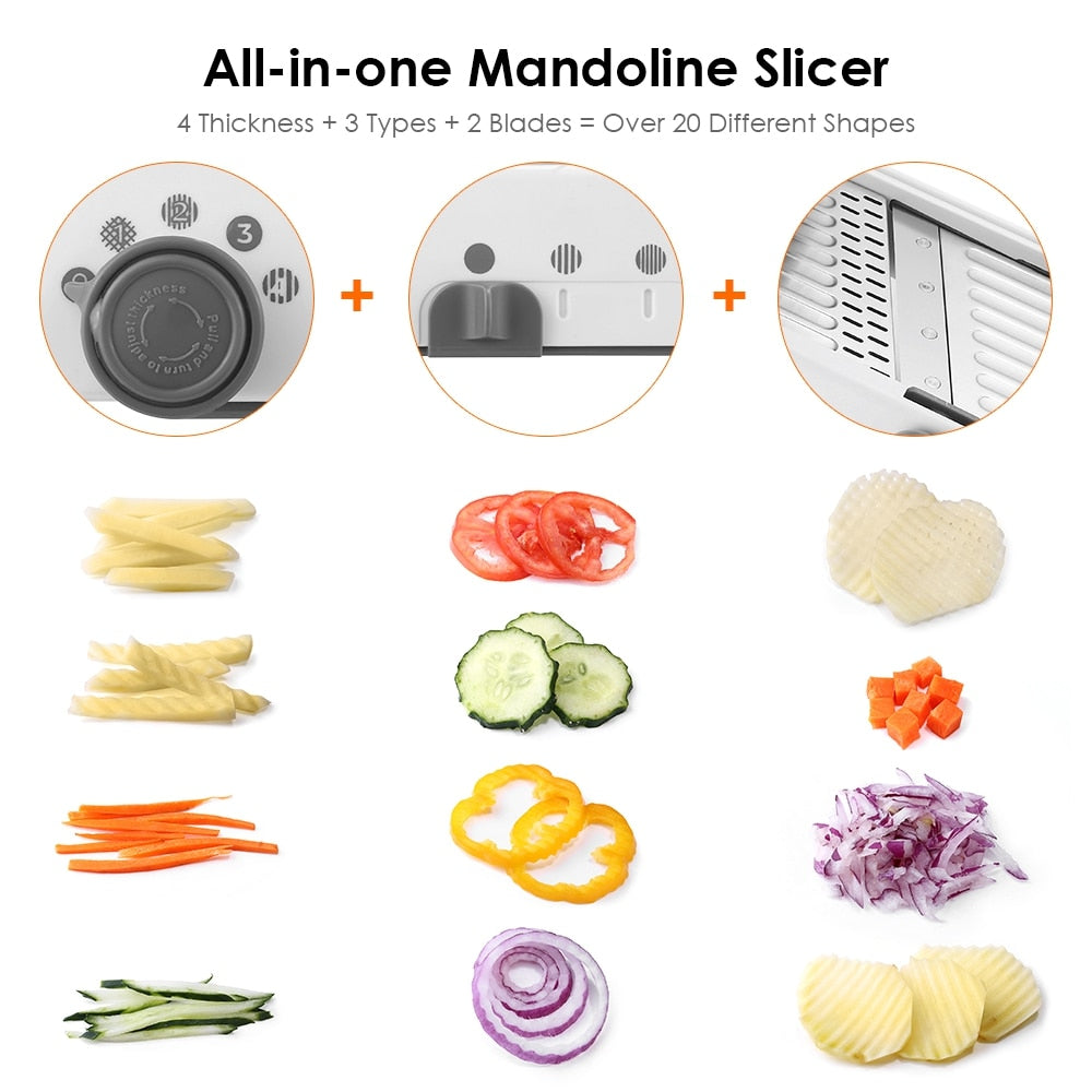 Mandolin Manual Vegetable Slicer with 6 Blades by HitMyNeed