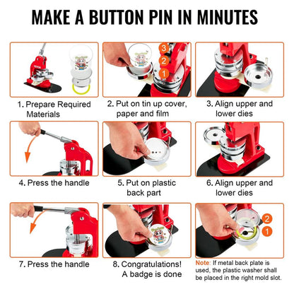 Manual Badge Maker Machine with 500-Piece Kit by HitMyNeed