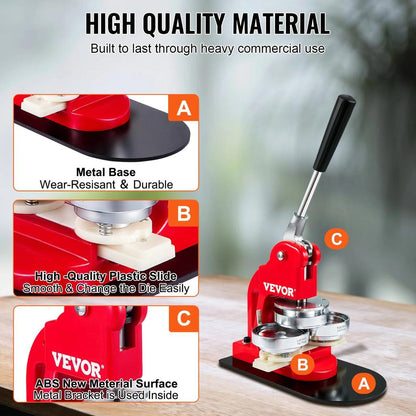 Manual Badge Maker Machine with 500-Piece Kit by HitMyNeed