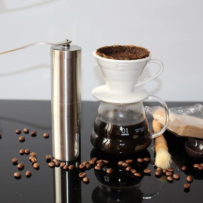 Manual Burr Coffee Grinder, Stainless Steel, 30g by HitMyNeed