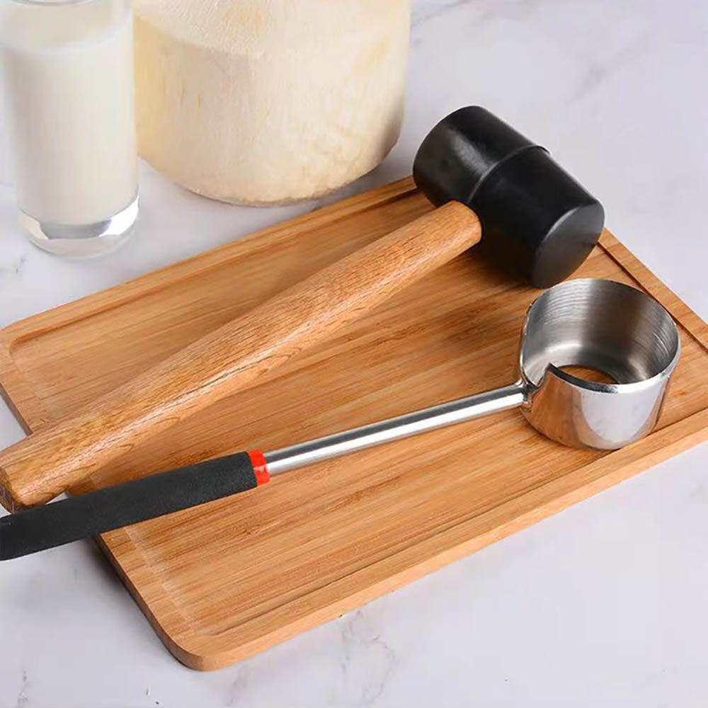 Manual Coconut Opener Tool Set with Hammer, 2-Piece by HitMyNeed