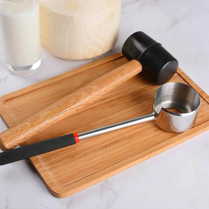 Manual Coconut Opener Tool Set with Hammer, 2-Piece by HitMyNeed