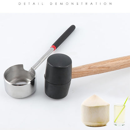 Manual Coconut Opener Tool Set with Hammer, 2-Piece by HitMyNeed