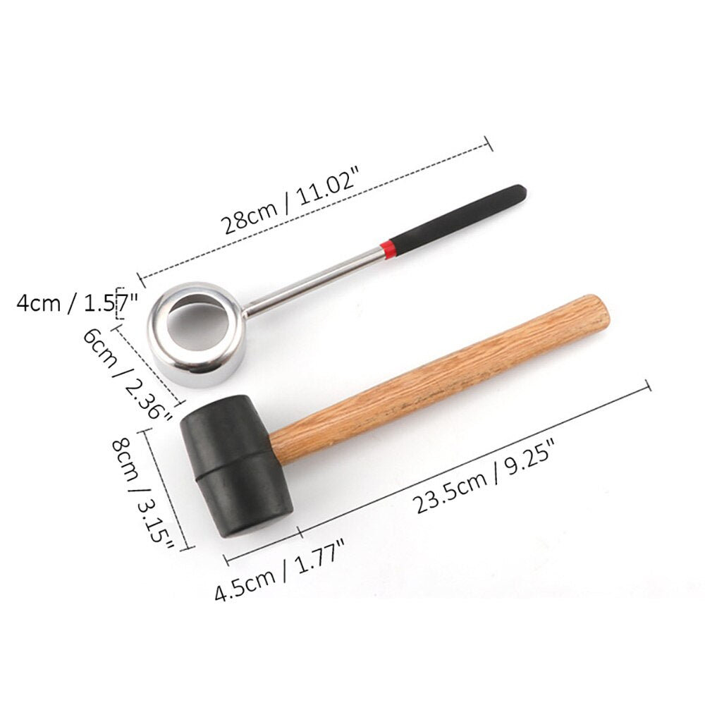 Manual Coconut Opener Tool Set with Hammer, 2-Piece by HitMyNeed