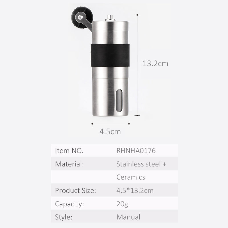 Manual Coffee Grinder with Ceramic Burrs, 20g Capacity by HitMyNeed