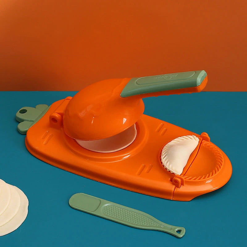 Manual Dumpling Maker Dough Press and Mold orange by HitMyNeed