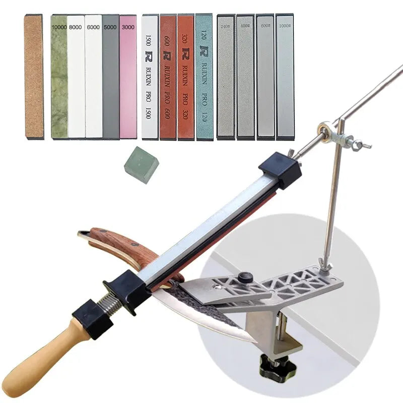 Manual Fixed Angle Knife Sharpener with Clamp Base by HitMyNeed