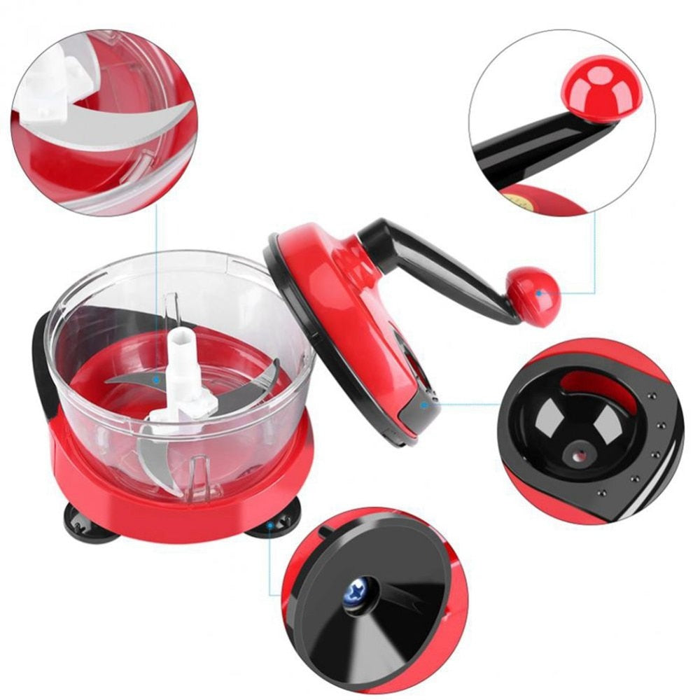 Manual Food Processor 1.5L Vegetable & Meat Chopper by HitMyNeed