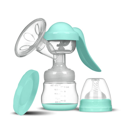 Manual Hand Breast Pump with 150ml Feeding Bottle by HitMyNeed