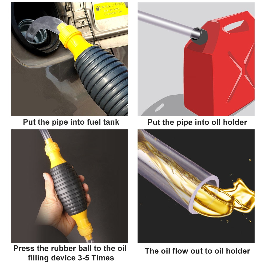 Manual Hand Fuel Transfer Pump with 1m Hose by HitMyNeed