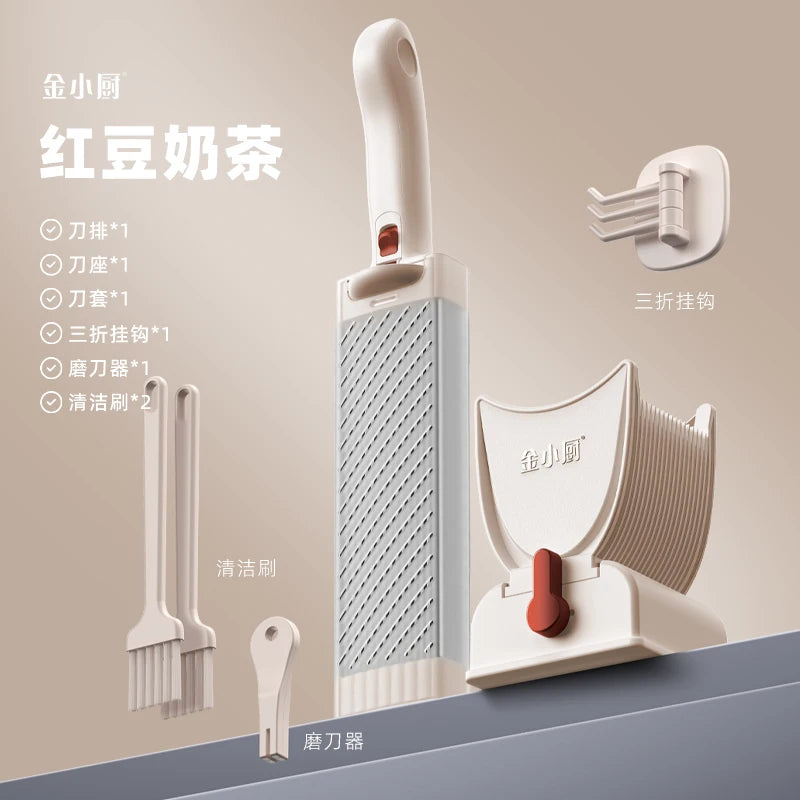 Manual Meat Slicer and Knife Set for Fresh Meat pink by HitMyNeed