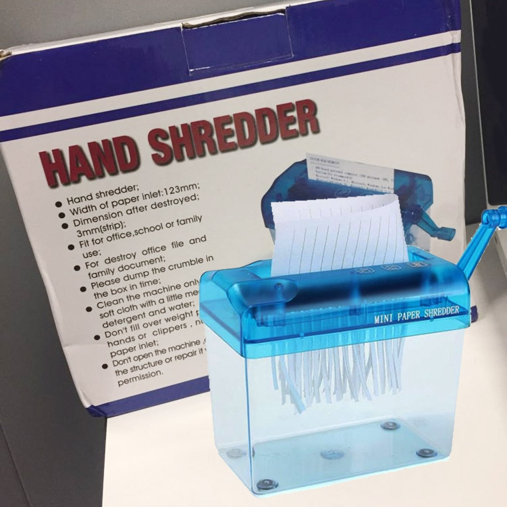 Manual Paper Shredder with Hand Crank, 12.3cm Width by HitMyNeed