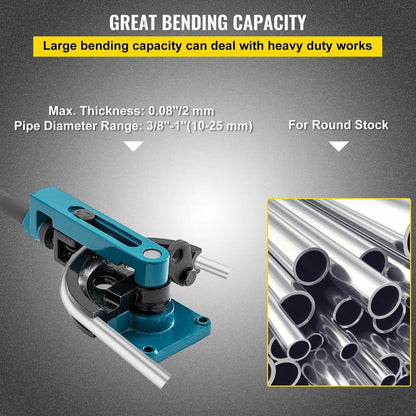 Manual Pipe Bender 10-25 mm, 3/8"-1" Lever Tube Bender by HitMyNeed