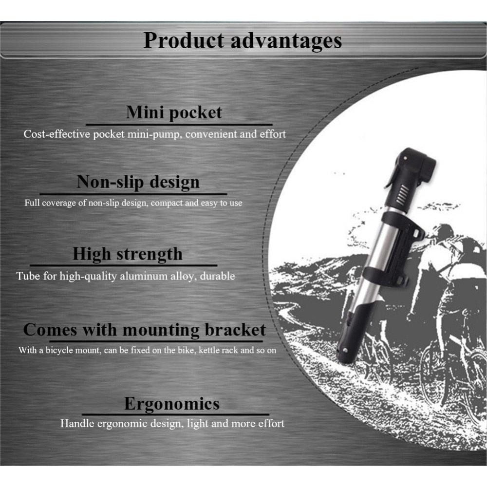 Manual Pocket Mini Bike Pump - Compact Hand Pump by HitMyNeed