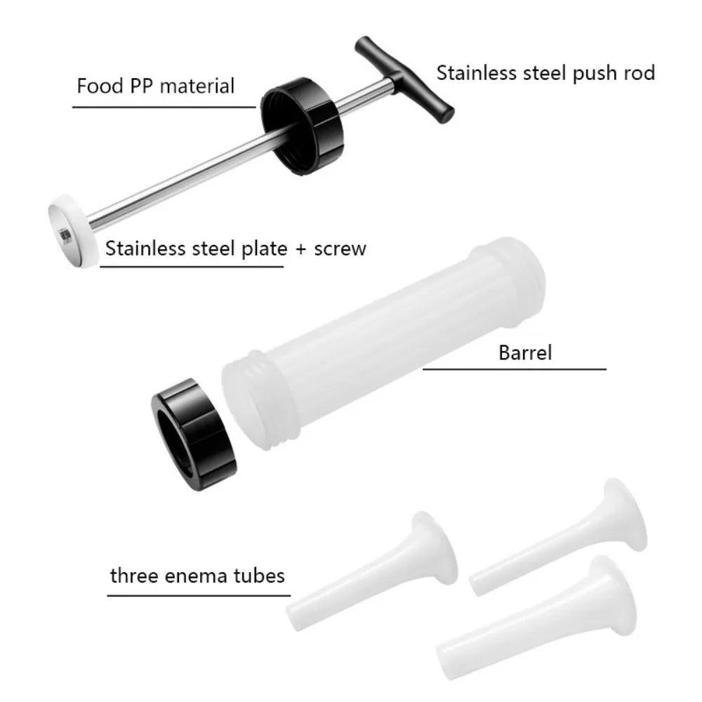 Manual Sausage Stuffer 500ml with 3 Funnels by HitMyNeed