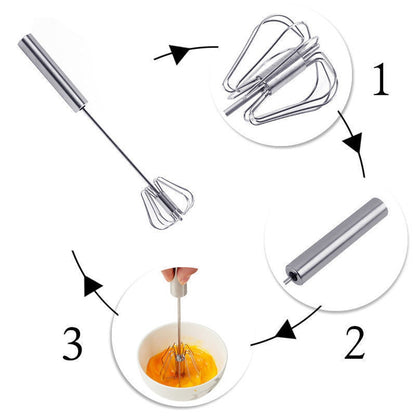 Manual Stainless Steel Egg Whisk Beater 25.5cm by HitMyNeed